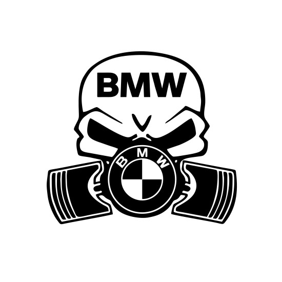 Sticker Auto BMW skull craniu masca