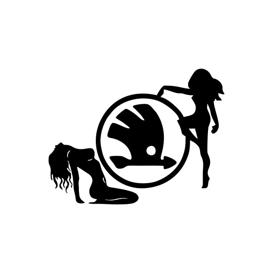 Sticker Auto Skoda girl 2