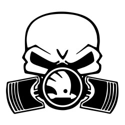 Sticker Auto Skoda skull craniu masca
