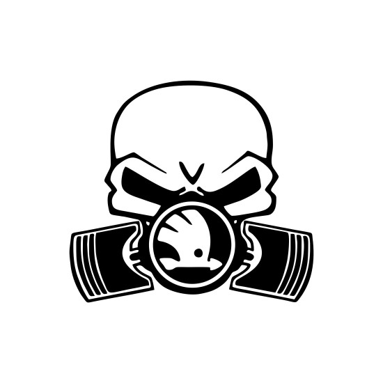 Sticker Auto Skoda skull craniu masca