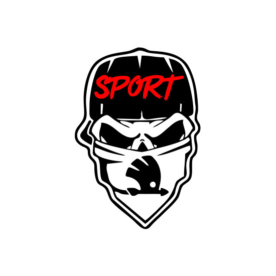 Sticker Auto Skoda Skull gangster sport