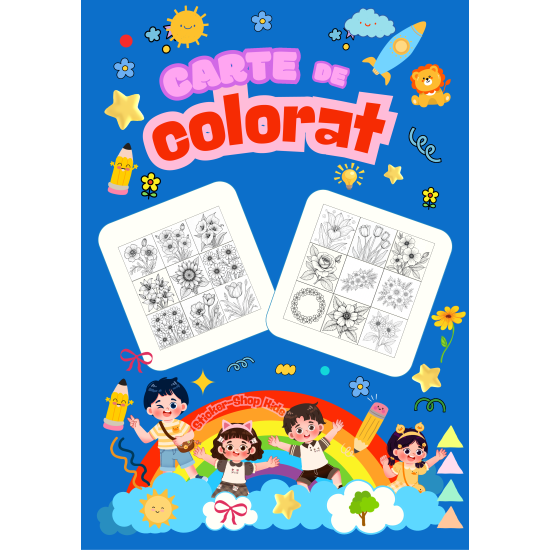 Carte de colorat – Flori si Gradini – Format A4, STK-S, Spiralata