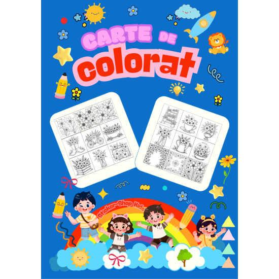Carte de colorat – Flori si Gradini – Format A4, STK-S, Spiralata