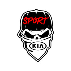 Sticker Auto Kia Skull gangster 