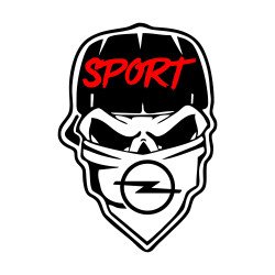 Sticker Auto Opel Skull gangster sport 