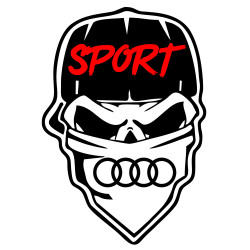 Sticker Auto AUDI Skull gangster sport