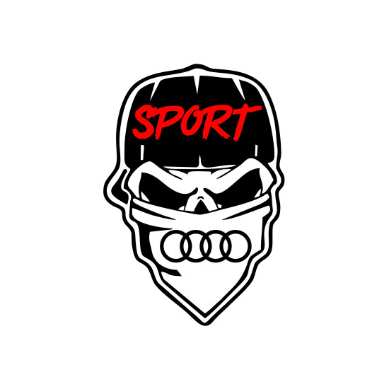 Sticker Auto AUDI Skull gangster sport