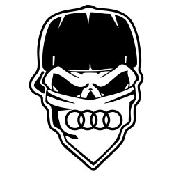 Sticker Auto AUDI Skull gangster