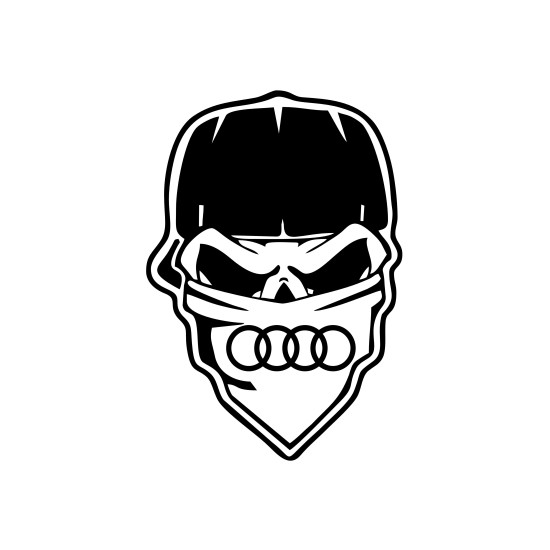 Sticker Auto AUDI Skull gangster