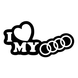 Sticker Auto i love my AUDI 