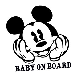 Sticker Auto baby on board Mickey Mouse