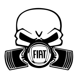Sticker Auto Fiat skull craniu masca