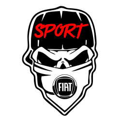 Sticker Auto Fiat Skull gangster sport