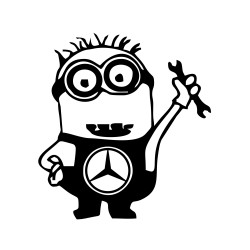 Sticker Auto mercedes minion mecanic
