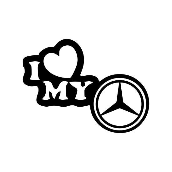 Sticker Auto mercedes i love