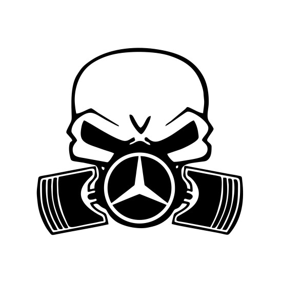 Sticker Auto mercedes skull craniu masca