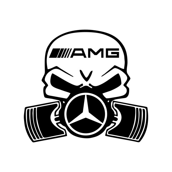 Sticker Auto mercedes AMG skull craniu masca