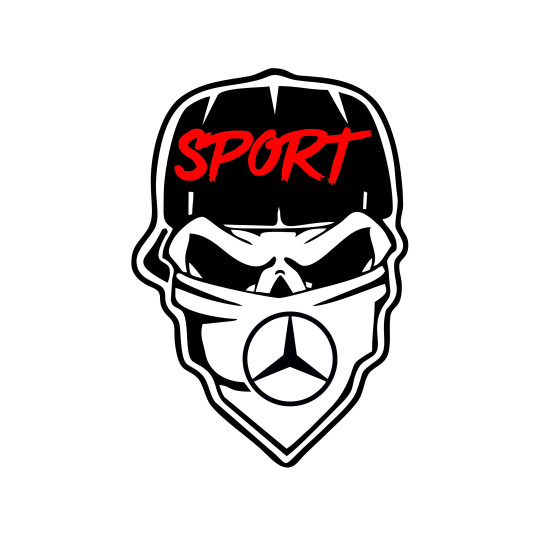 Sticker Auto mercedes Skull gangster sport