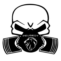 Sticker Auto Peugeot new skull craniu masca 