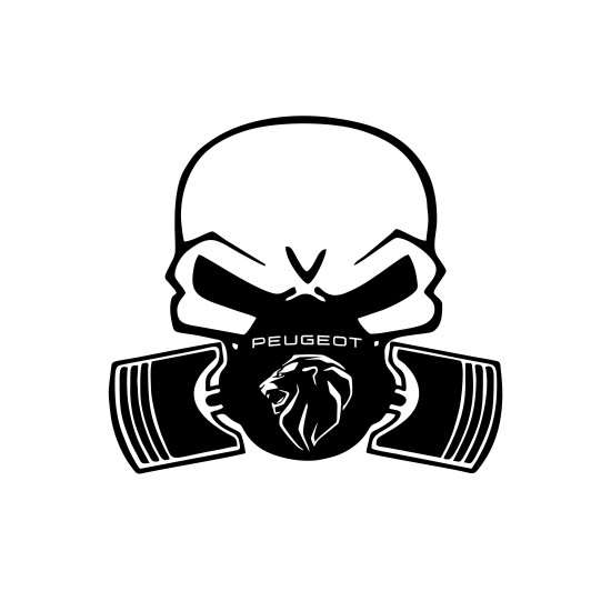 Sticker Auto Peugeot new skull craniu masca