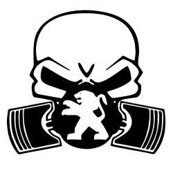Sticker Auto Peugeot skull craniu masca