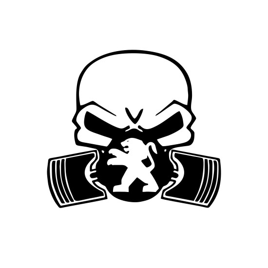 Sticker Auto Peugeot skull craniu masca