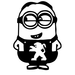 Sticker Auto Peugeot minion