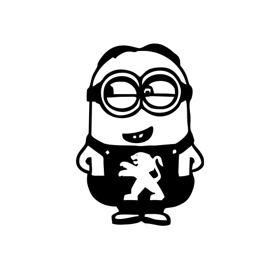 Sticker Auto Peugeot minion