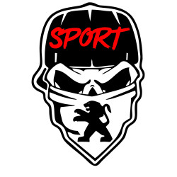 Sticker Auto Peugeot Skull gangster sport 