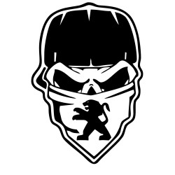 Sticker Auto Peugeot Skull gangster