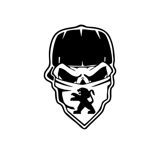 Sticker Auto Peugeot Skull gangster