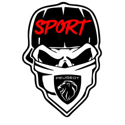 Sticker Auto Peugeot new Skull gangster sport 