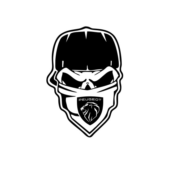 Sticker Auto Peugeot new Skull gangster