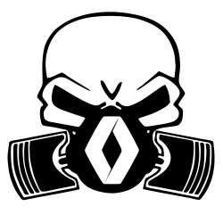 Sticker Auto Renault skull craniu masca
