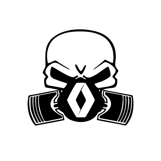Sticker Auto Renault skull craniu masca
