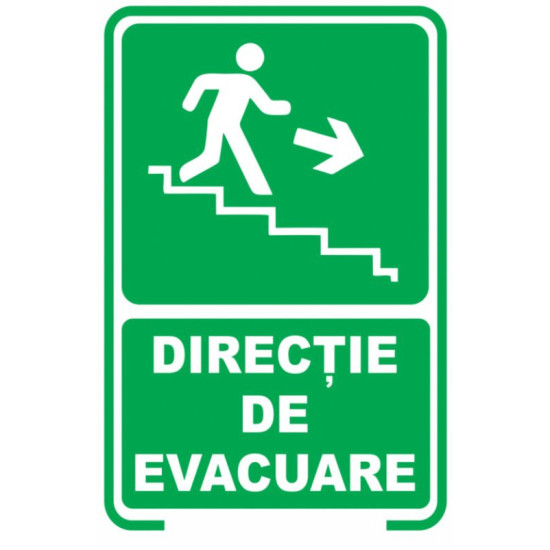 Semn indicator, directia de evacuare scari jos dreapta