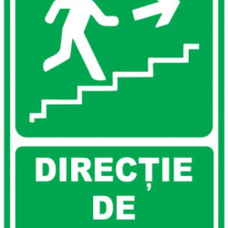 Semn indicator, directia de evacuare scari sus dreapta