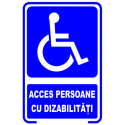Semn indicator, acces persoane cu dizabilitati