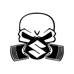 Sticker Auto suzuki skull craniu masca