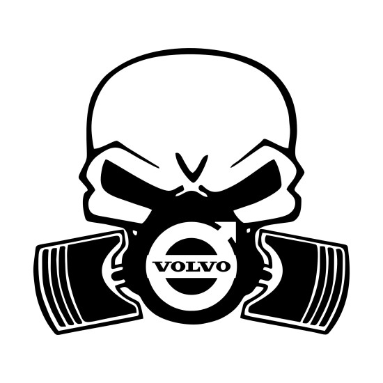 Sticker Auto Volvo skull craniu masca