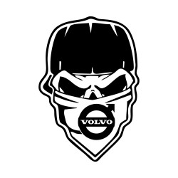 Sticker Auto Volvo Skull gangster 