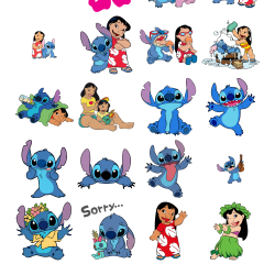 Set 44 Stickere Stitch, Stickere Decorative pentru Copii, Laptop, Telefon si Mobilier, Multicolor, STK-S vol.4