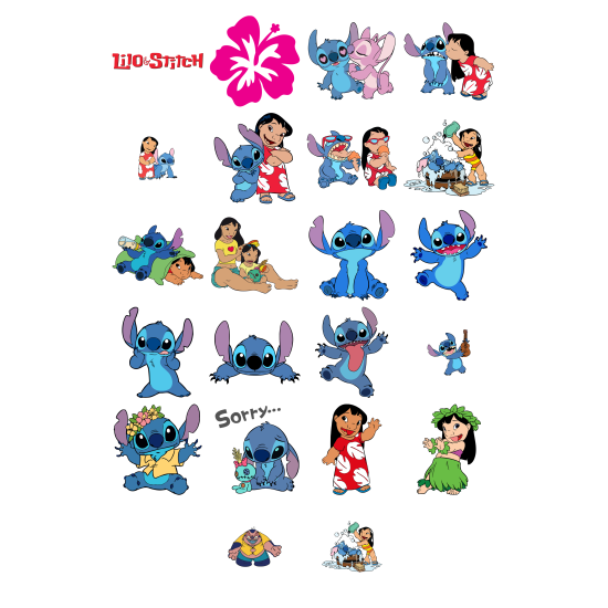 Set 44 Stickere Stitch, Stickere Decorative pentru Copii, Laptop, Telefon si Mobilier, Multicolor, STK-S vol.4