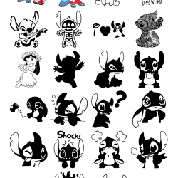Set 44 Stickere Stitch, Stickere Decorative pentru Copii, Laptop, Telefon si Mobilier, Multicolor, STK-S vol.4