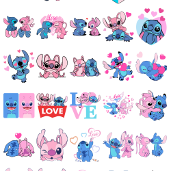 Set 30 Stickere Stitch, Stickere Decorative pentru Copii, Laptop, Telefon si Mobilier, Multicolor, STK-S vol.1