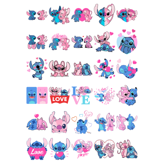 Set 30 Stickere Stitch, Stickere Decorative pentru Copii, Laptop, Telefon si Mobilier, Multicolor, STK-S vol.1