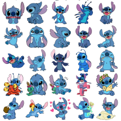 Set 35 Stickere Stitch, Stickere Decorative pentru Copii, Laptop, Telefon si Mobilier, Multicolor, STK-S vol.2