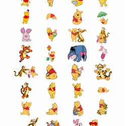 Set 32 Stickere Decorative – Winnie the Pooh si Prietenii, Diverse Modele, Multicolor, STK-S – Vol. 1