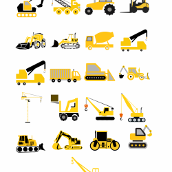 Set 21 Stickere Decorative – Utilaje Constructii – Diverse Modele, STK-S- Vol. 1 