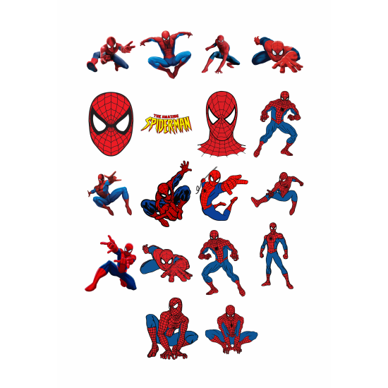 Set 18 Stickere Decorative – Spiderman – Diverse Modele, Multicolor, STK-S - 18 Buc.